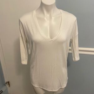 White Three Quarter Sleeve Top